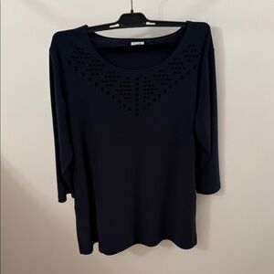 Sympli Navy Long Sleeve Top
